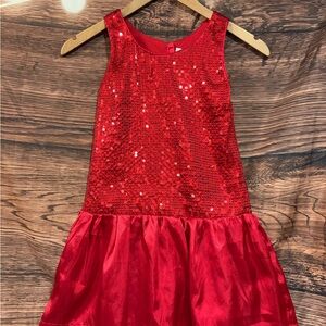 Sparkling Red Sequin Kids Dress
